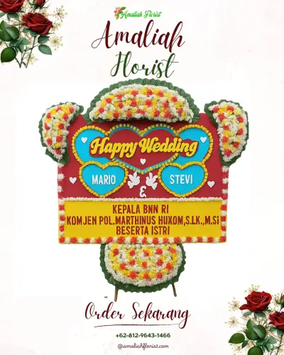 Karangan Papan Bunga Pernikahan alalak selatan